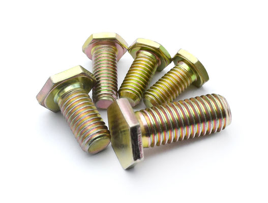 Thin Hexagon Head Bolt Carbon Steel Full / Half Threaded Yellow Galvanization M10*16